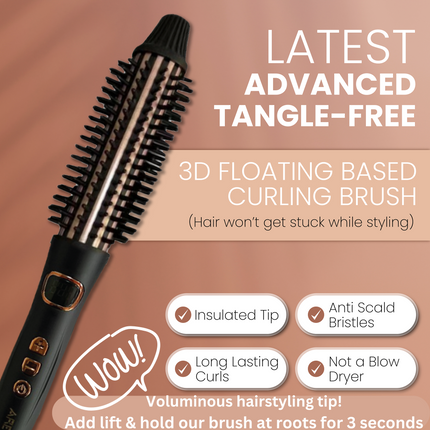 6 in 1 Multistyler Curling Iron Set w/ Tangle-free 3D Floating Based Curling Brush